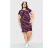 Платье в клетку повседневное, цвет темно-фиолетовый, 231R6404.