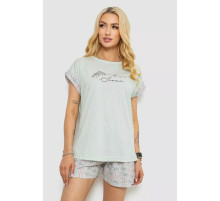 Женская пижама с принтом, цвет мятный, 243R2107