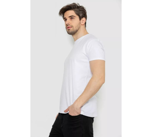 Футболка мужская однотонная базовая, цвет белый, 244R2404