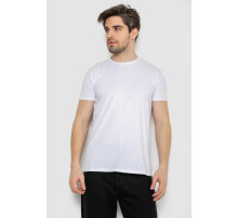 Футболка чоловіча однотонна базова, колір білий, 244R2404
