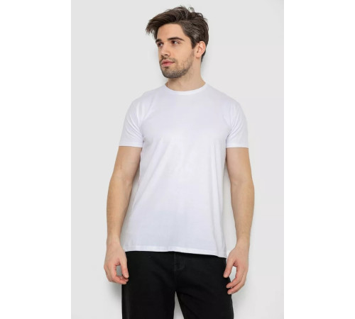 Футболка мужская однотонная базовая, цвет белый, 244R2404