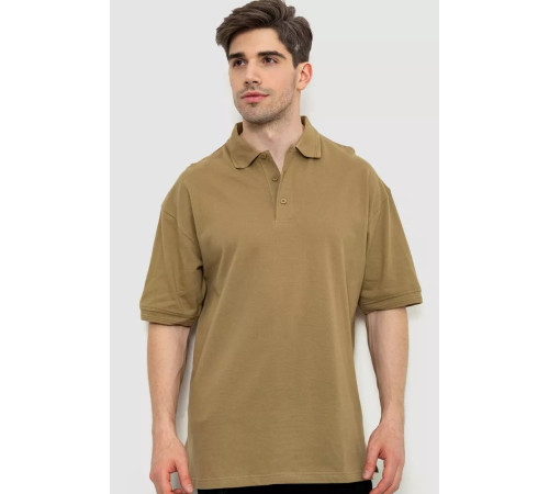 Поло мужское однотонное, цвет хаки, 244R015