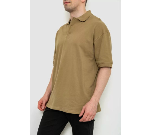 Поло мужское однотонное, цвет хаки, 244R015