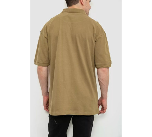Поло мужское однотонное, цвет хаки, 244R015
