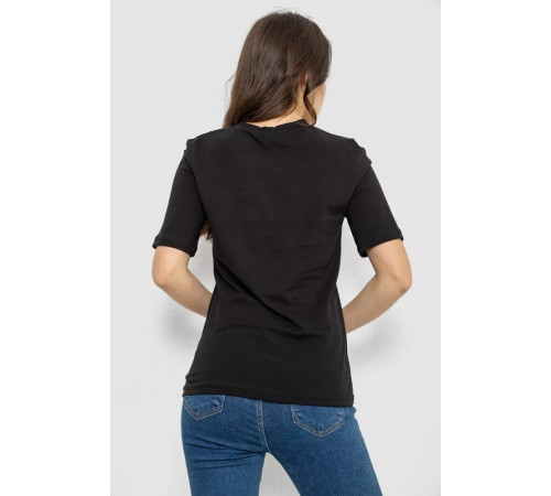 Футболка жіноча з принтом, колір чорний, 241R1835