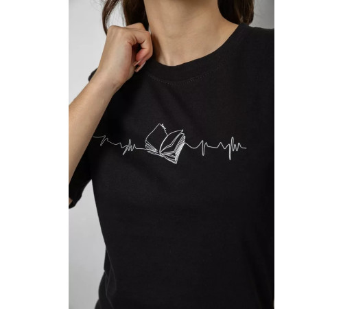 Футболка жіноча з принтом, колір чорний, 241R1835