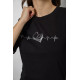 Футболка жіноча з принтом, колір чорний, 241R1835