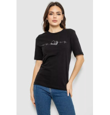 Женская футболка с принтом, цвет черный, 241R1835