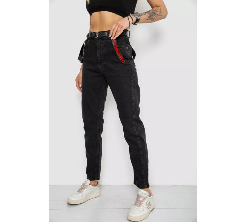 Джинси жіночі Mom-fit, колір чорний, 182R9135