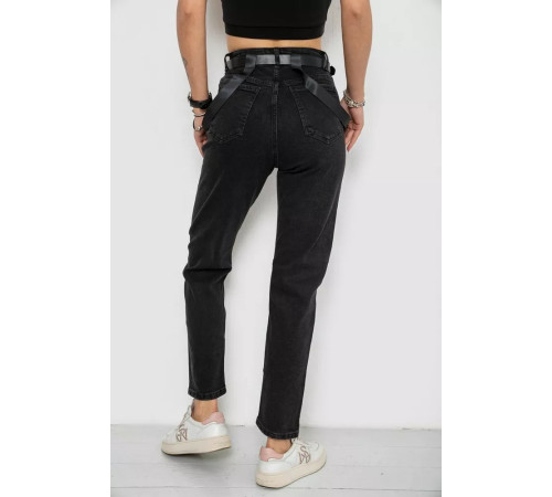 Джинси жіночі Mom-fit, колір чорний, 182R9135