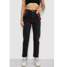 Джинси жіночі Mom-fit, колір чорний, 182R9135