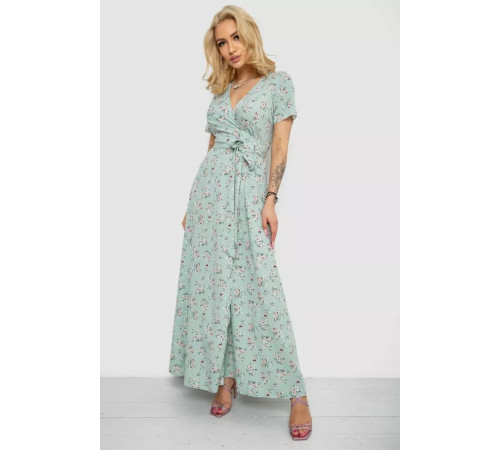 Сарафан із квітковим принтом, колір світло-м'ятний, 241R161