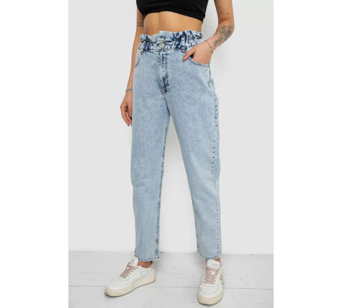 Джинси жіночі Mom-fit, колір блакитний, 244R1601S20