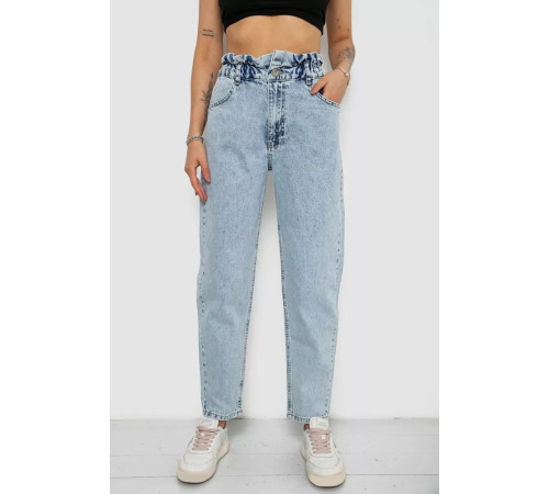 Джинси жіночі Mom-fit, колір блакитний, 244R1601S20