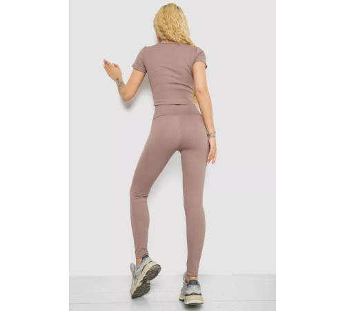 Костюм женский в рубчик, цвет мокко, 221R3609