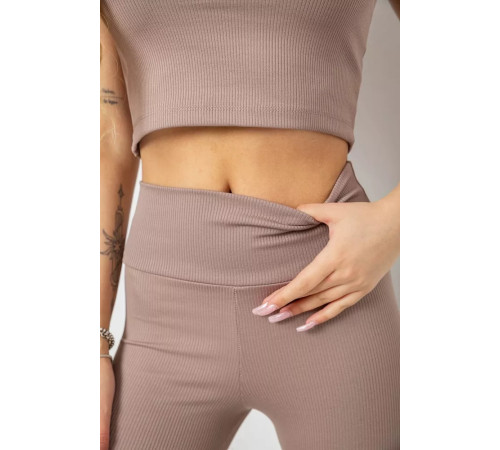 Костюм женский в рубчик, цвет мокко, 221R3609