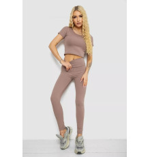 Костюм женский в рубчик, цвет мокко, 221R3609