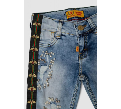 Капрі джинсові для дівчаток, колір блакитний, 247R2606-1