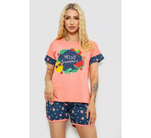 Піжама жіноча з принтом, колір персиковий, 243R3044-1