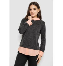 Блуза-обманка, колір сіро-персиковий, 230R542