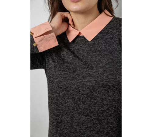 Блуза-обманка, колір сіро-персиковий, 230R542