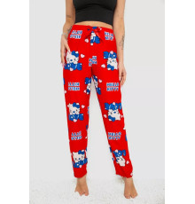 Брюки женские домашние, цвет красный, 238R1101-1.