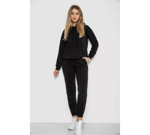 Спорт костюм женский на флисе, цвет черный, 241R1530