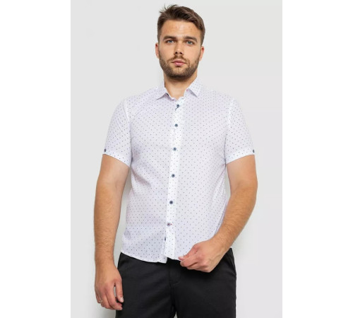Рубашка мужская с принтом, цвет белый, 214R6917-4
