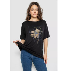 Женская футболка с принтом, цвет черный, 244R505