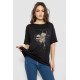 Футболка жіноча з принтом, колір чорний, 244R505