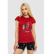 Женская пижама с принтом, цвет бордово-черный, 243R3244