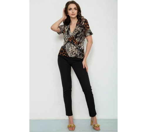 Блуза, колір бежево-коричневий, 186R502-1