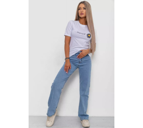 Женская футболка с принтом, цвет белый, 238R01632