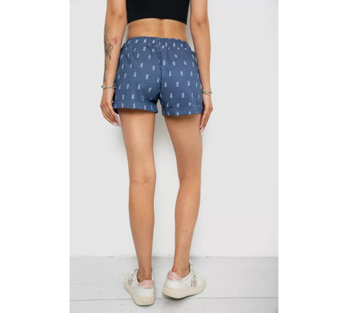 Шорты женские с принтом, цвет джинс, 238R7164-2