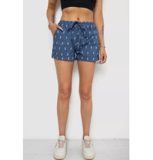 Шорти жіночі з принтом, колір джинс, 238R7164-2