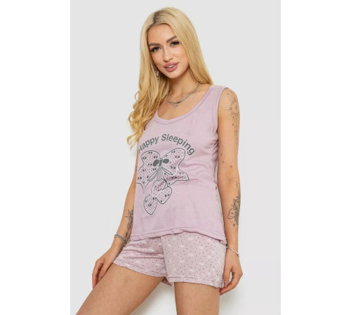 Піжама жіноча з принтом, колір бузковий, 243R5832