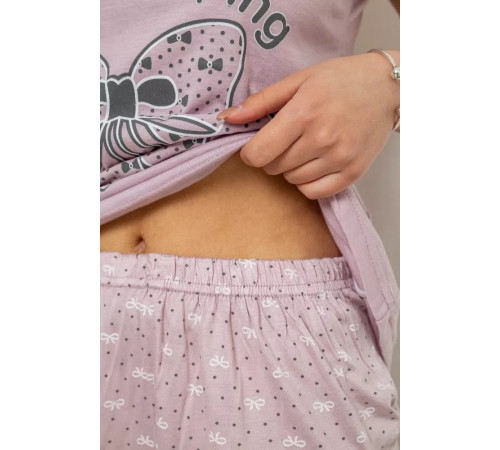 Піжама жіноча з принтом, колір бузковий, 243R5832