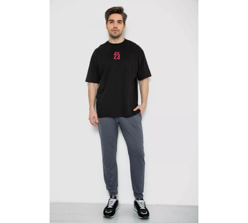 Мужская футболка с принтом, цвет черный, 244R7024