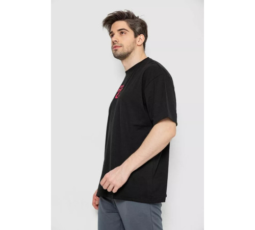 Мужская футболка с принтом, цвет черный, 244R7024