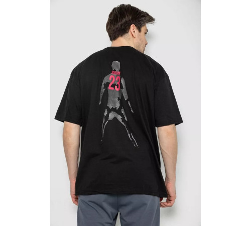 Мужская футболка с принтом, цвет черный, 244R7024