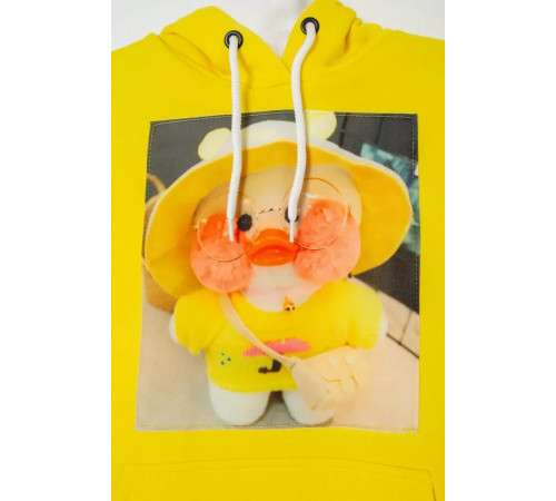 Худые детские на флисе с принтом, цвет желтый, 102R1525.