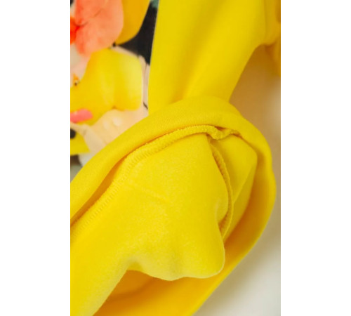 Худые детские на флисе с принтом, цвет желтый, 102R1525.