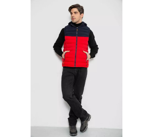 Жилетка чоловіча демісезонна, колір синьо-червоний, 244R2323