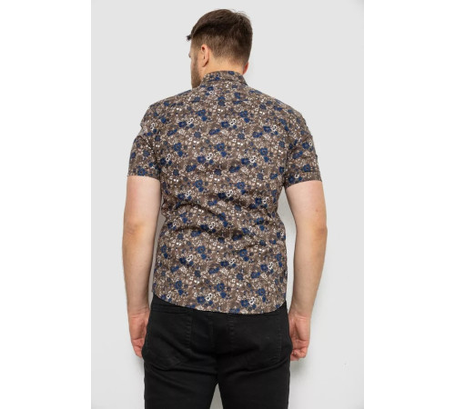 Сорочка чоловіча з принтом, колір коричневий, 214R6917-10