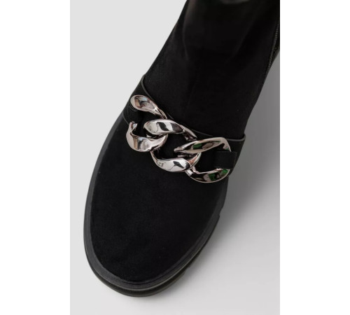 Черевики жіночі демісезонні на блискавці, колір чорний, 243RA119