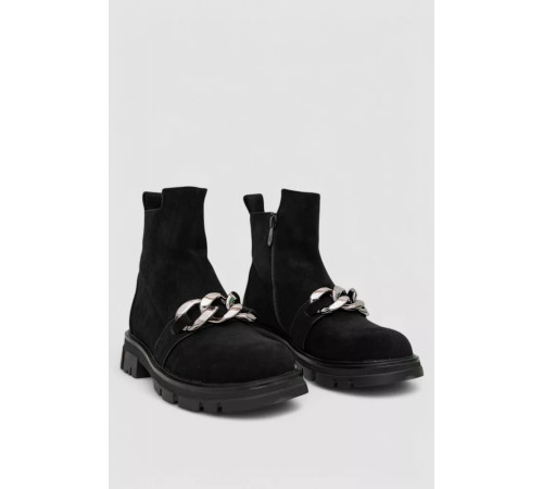 Черевики жіночі демісезонні на блискавці, колір чорний, 243RA119