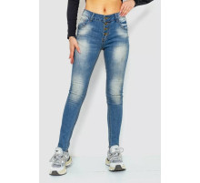 Джинси жіночі з потертостями, колір синій, 244RS04