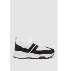 Кросівки жіночі екошкіра, колір чорно-білий, 243R186-126