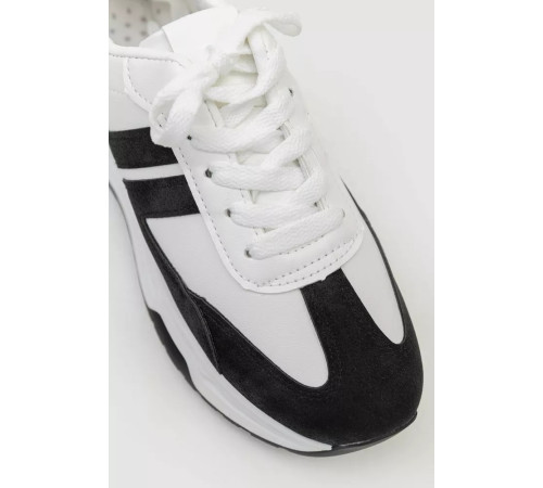 Кросівки жіночі екошкіра, колір чорно-білий, 243R186-126