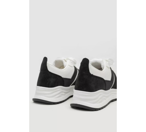 Кросівки жіночі екошкіра, колір чорно-білий, 243R186-126